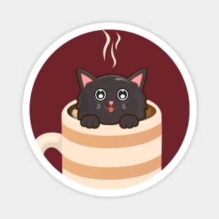 Cute Cat and Coffee Magnet